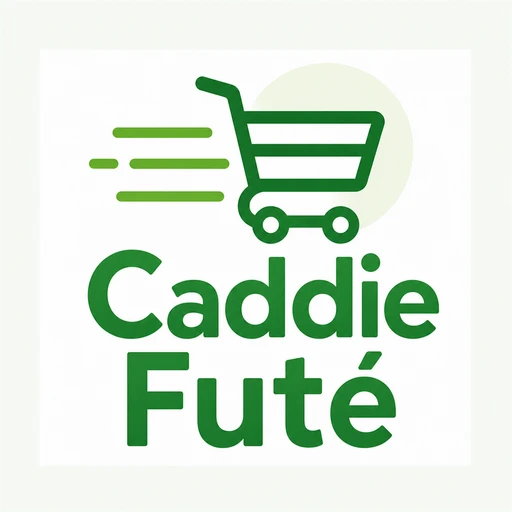 Logo officiel Caddie Futé avec son chariot vert