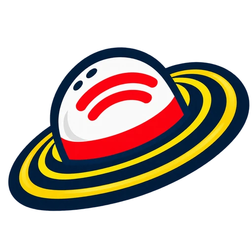 Logo officiel MugiMedia, un chapeau rouge et blanc entouré d’un anneau jaune